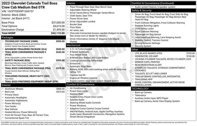 Used 2023 Chevrolet Colorado Trail Boss w/ Technology Package image 7