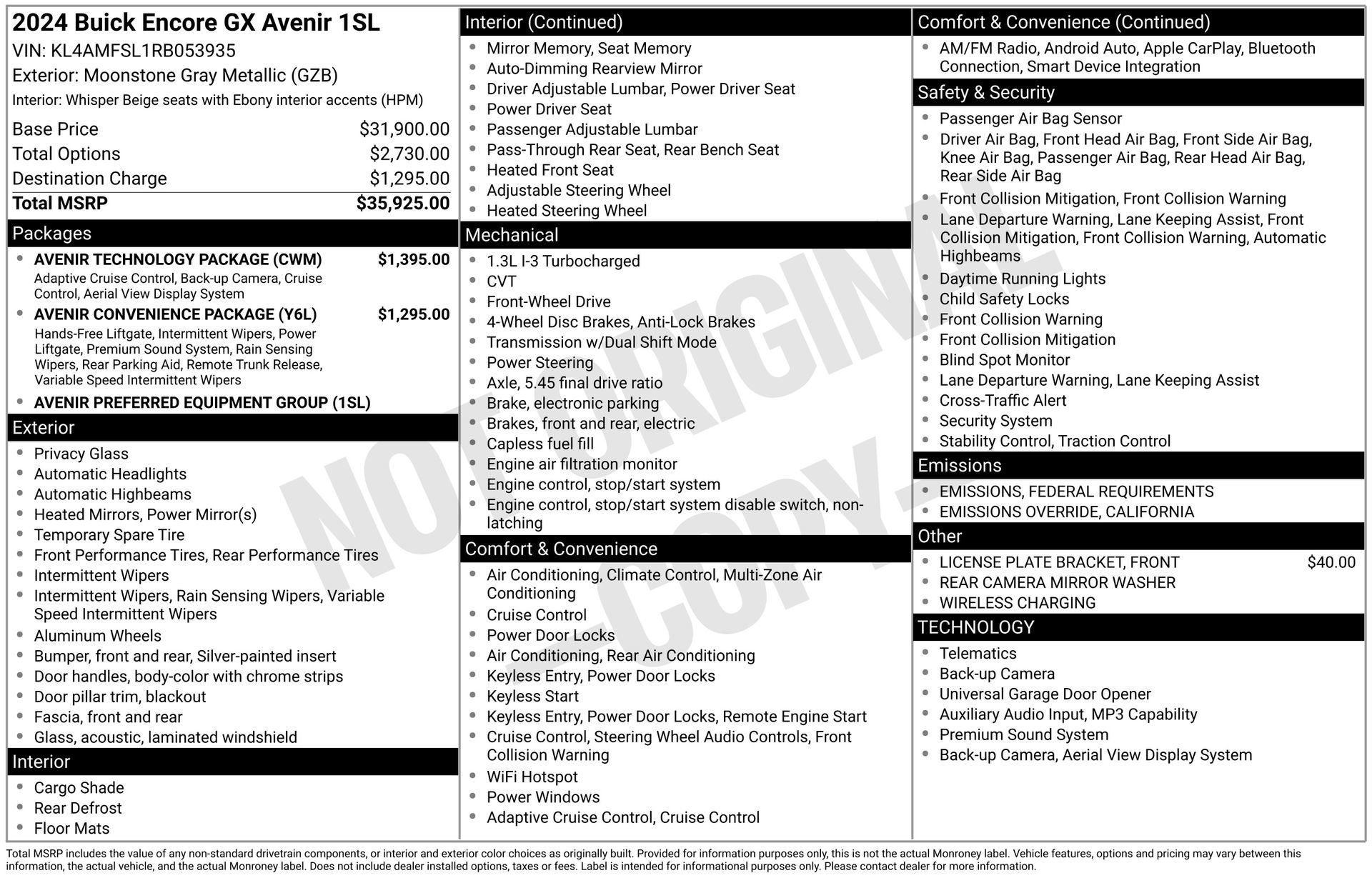 Certified 2024 Buick Encore GX Avenir w/ Avenir Technology Package image 3