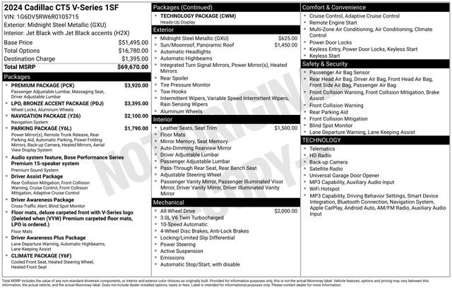 Certified 2024 Cadillac CT5 V w/ Premium Package AWD/4WD image 11