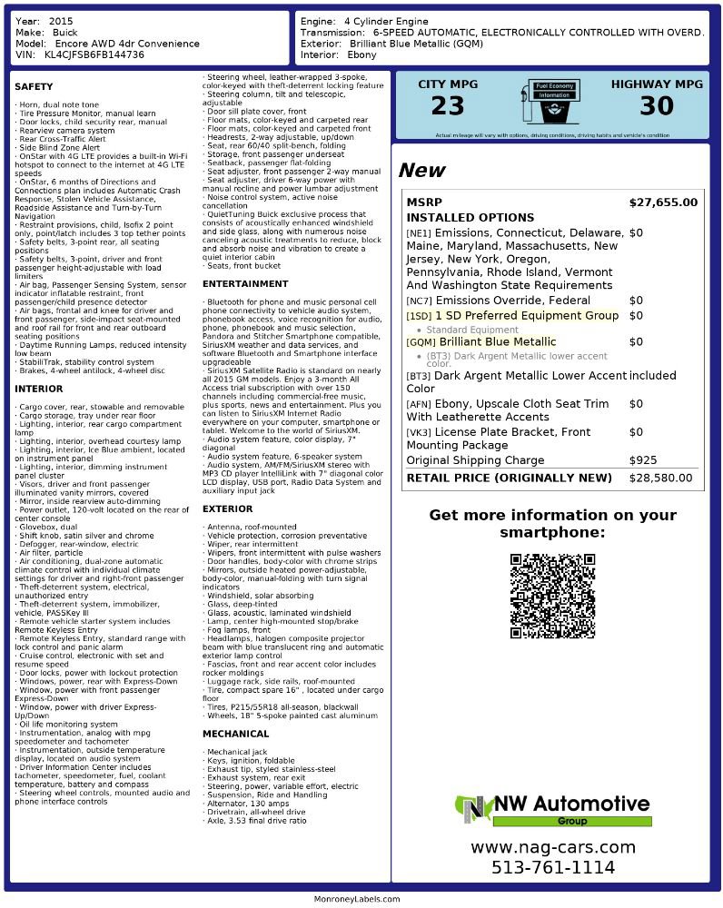 Used 2015 Buick Encore Convenience image 2