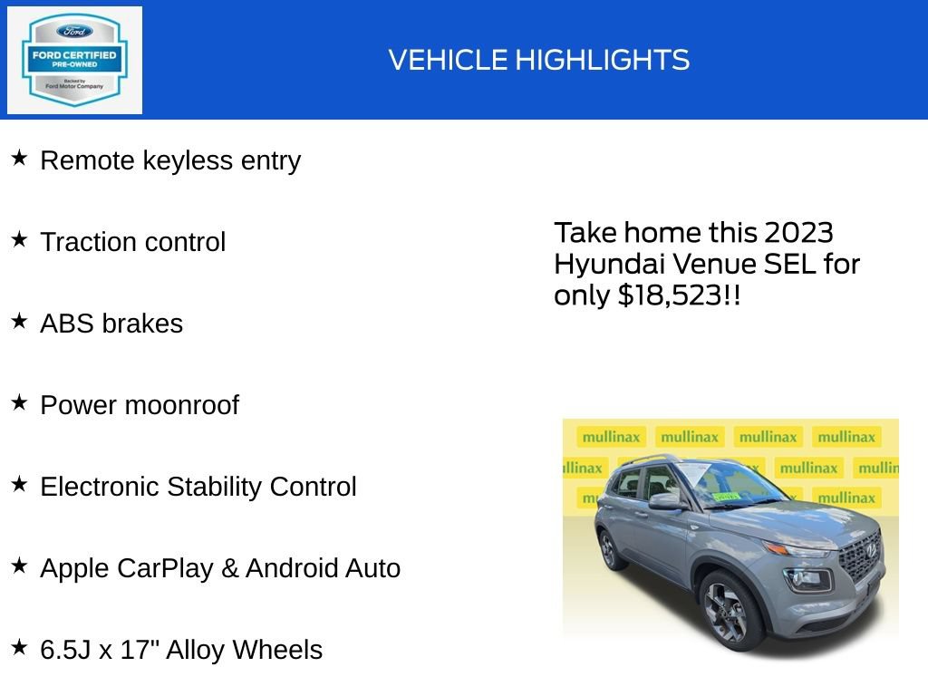 Used 2023 Hyundai Venue SEL FWD image 18