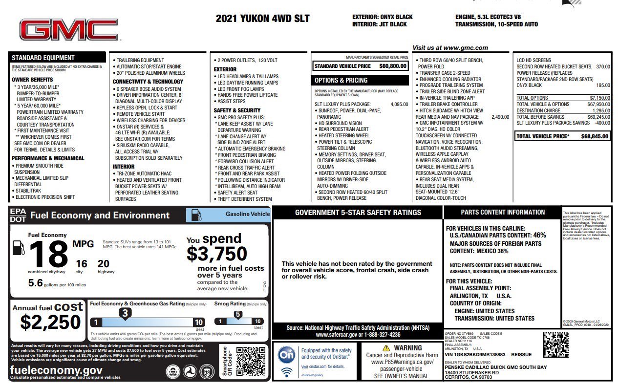 Used 2021 GMC Yukon SLT w/ SLT Luxury Plus Package image 4