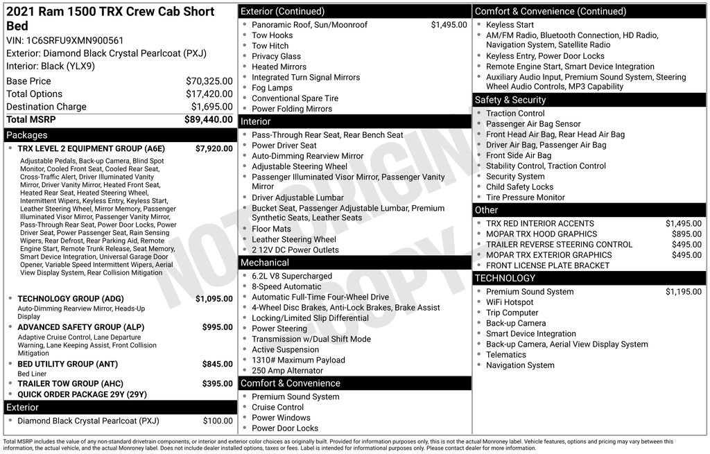 Used 2021 RAM 1500 TRX w/ TRX Level 2 Equipment Group image 31