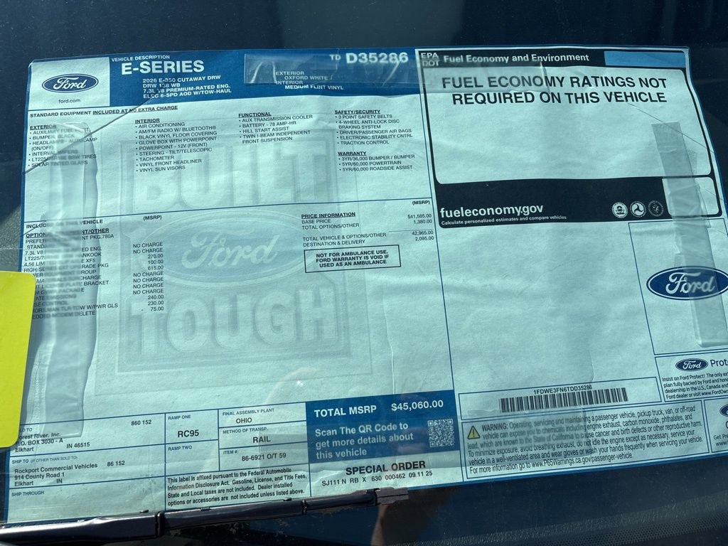 New 2026 Ford E-350 and Econoline 350 Super Duty w/ Power Equipment Group RWD image 11