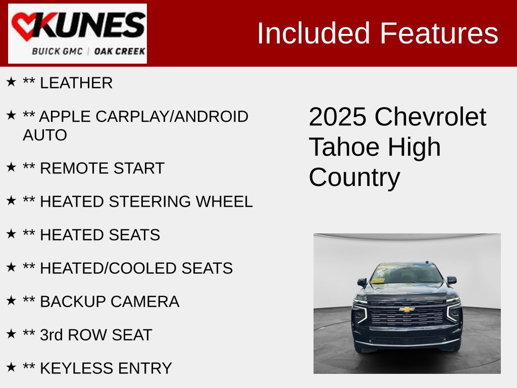 Used 2025 Chevrolet Tahoe High Country w/ Sun And Tow Package AWD/4WD image 2