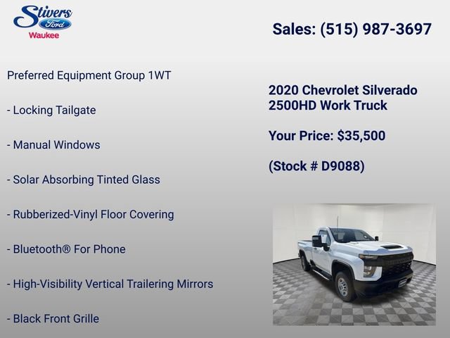 Used 2020 Chevrolet Silverado 2500 W/T w/ WT Convenience Package AWD/4WD image 8
