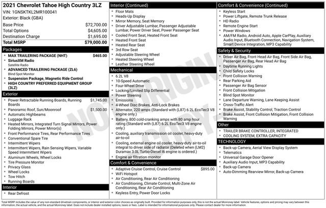 Used 2021 Chevrolet Tahoe High Country w/ Max Trailering Package AWD/4WD image 54