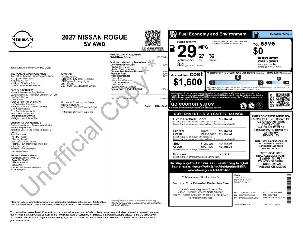 New 2027 Nissan Rogue SV w/ Cold Weather Package AWD/4WD image 4