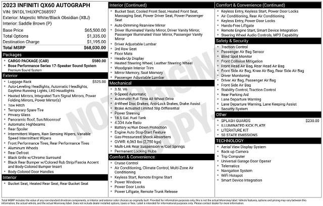 Certified 2023 INFINITI QX60 Autograph w/ Cargo Package AWD/4WD image 29