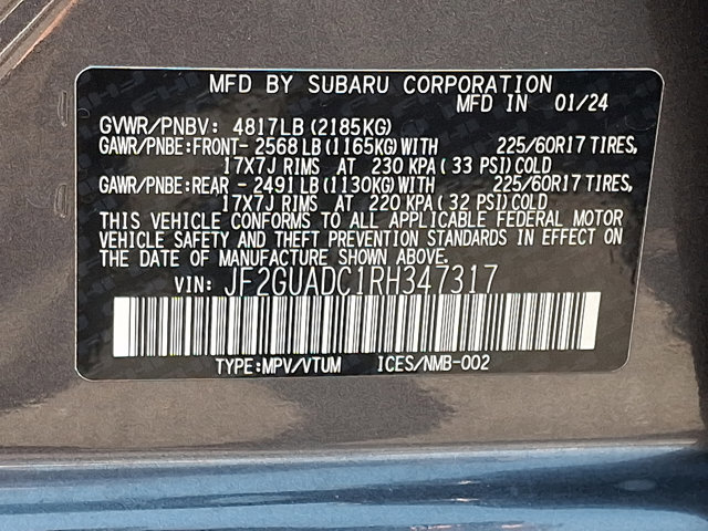 Certified 2024 Subaru Crosstrek 2.0i Premium AWD/4WD image 27