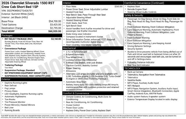 New 2026 Chevrolet Silverado 1500 RST w/ RST Select Package AWD/4WD image 32