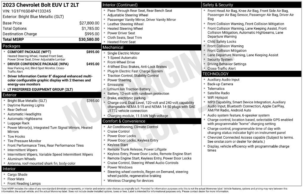 Certified 2023 Chevrolet Bolt EUV LT w/ Comfort Package FWD image 7