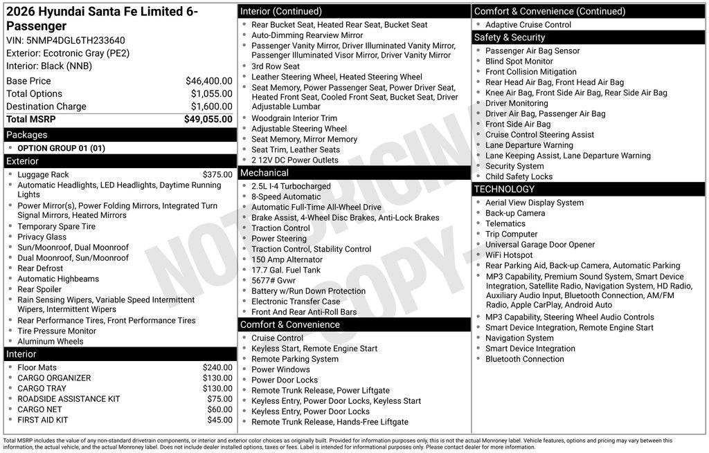 New 2026 Hyundai Santa Fe Limited AWD/4WD image 4