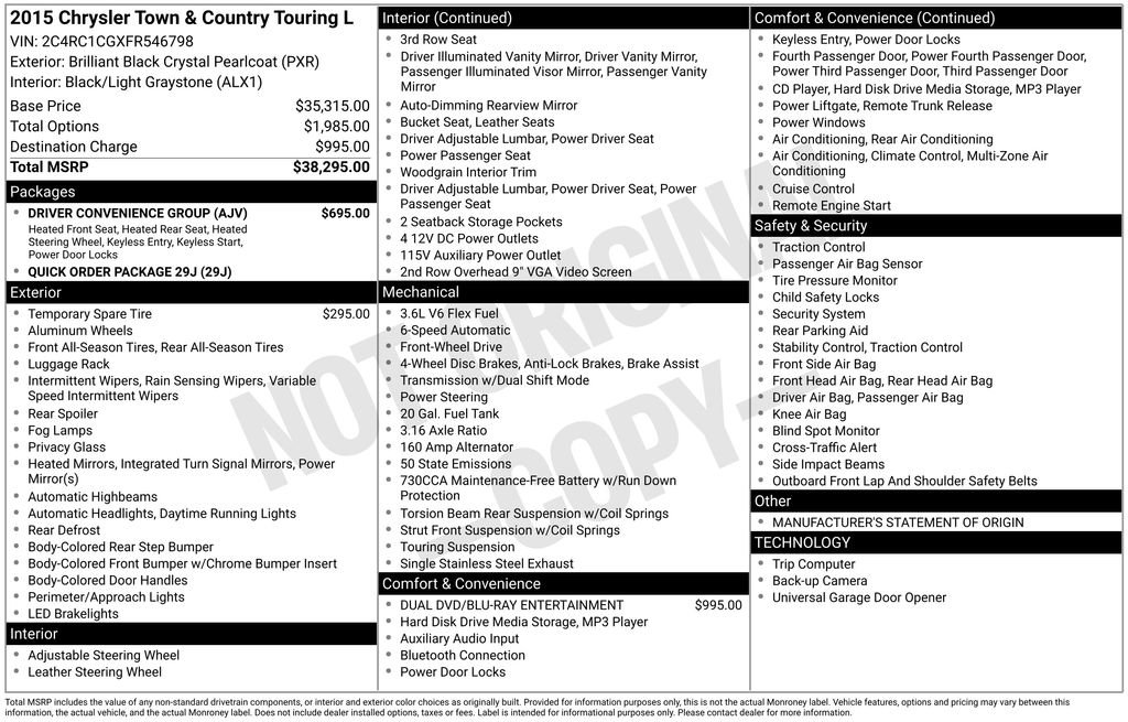 Used 2015 Chrysler Town & Country Touring-L w/ Driver Convenience Group image 27