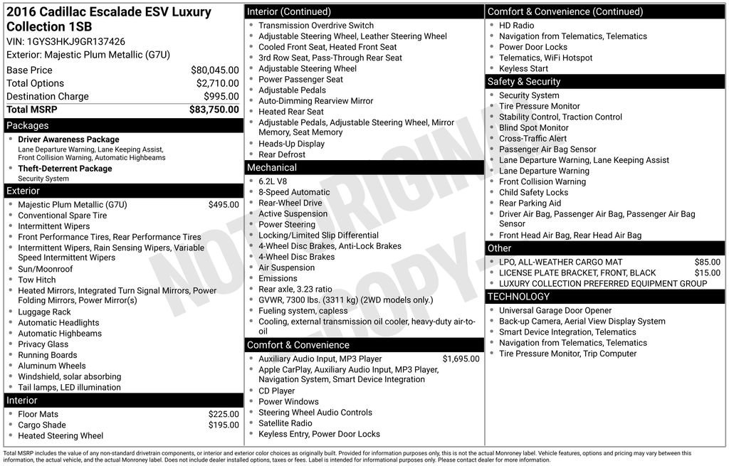 Used 2016 Cadillac Escalade ESV Luxury RWD image 31