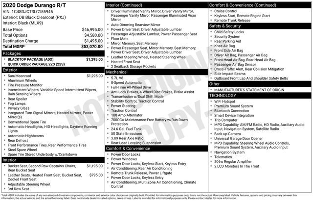 Used 2020 Dodge Durango R/T w/ Blacktop Package AWD/4WD image 12