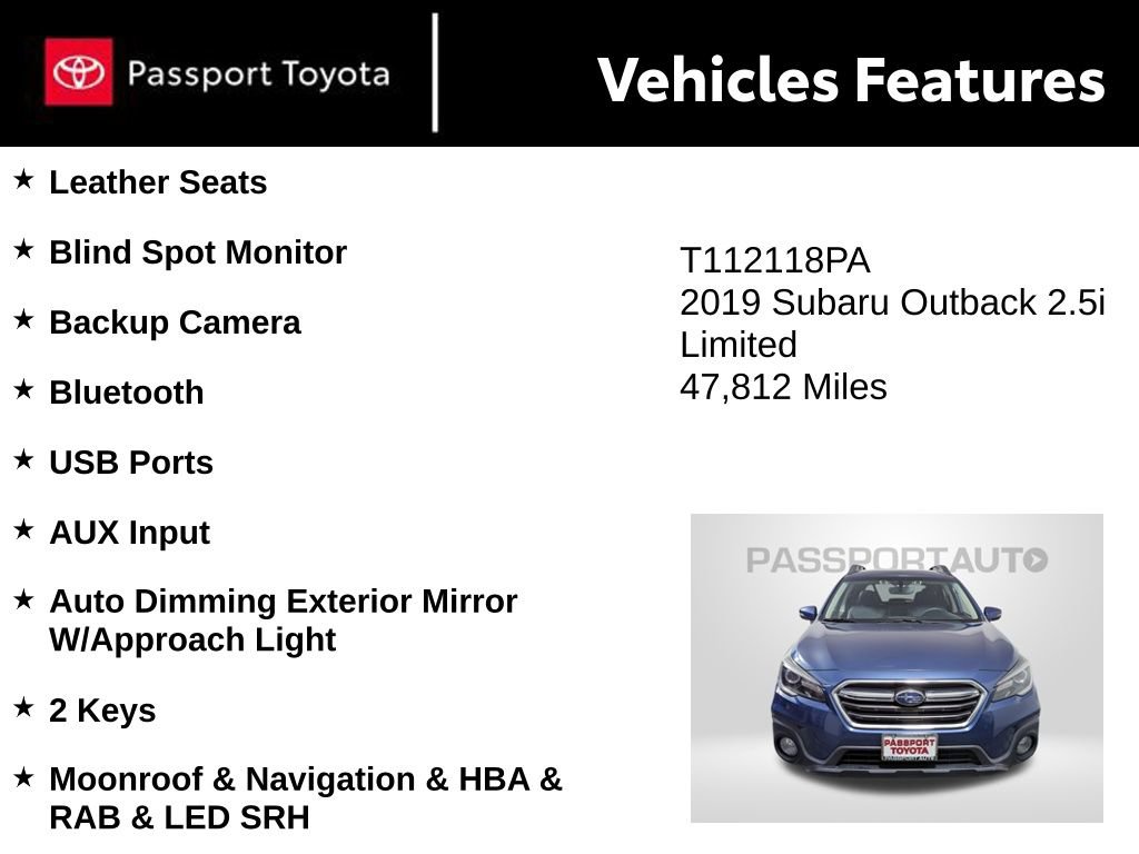 Used 2019 Subaru Outback 2.5i Limited image 9