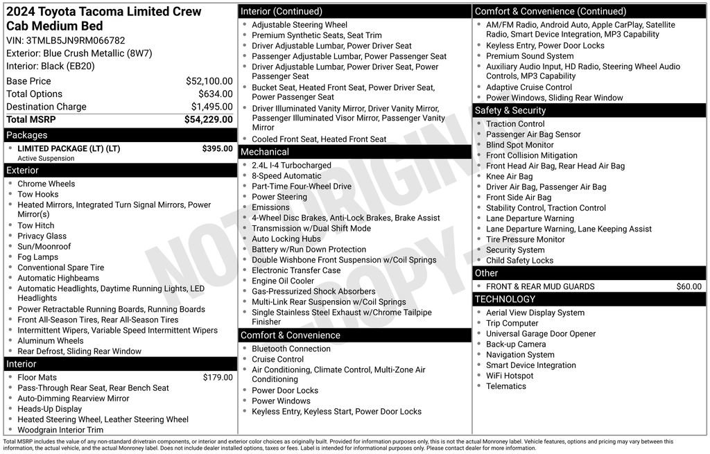 Used 2024 Toyota Tacoma Limited w/ Limited Package (LT) image 31