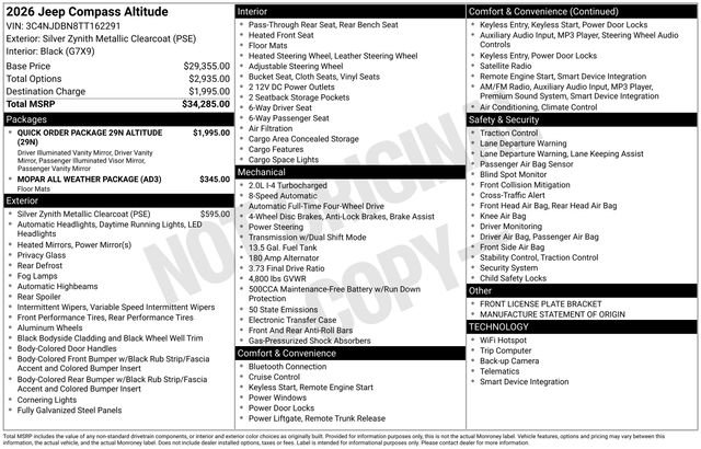 New 2026 Jeep Compass Latitude AWD/4WD image 38