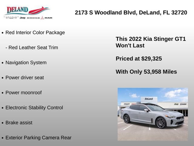 Used 2022 Kia Stinger GT1 w/ Red Interior Color Package RWD image 6