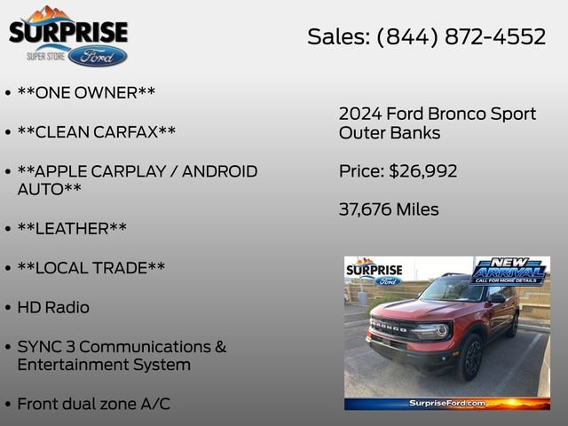 Used 2024 Ford Bronco Sport Outer Banks w/ Tech Package AWD/4WD image 13