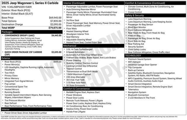 New 2025 Jeep Wagoneer L Series II w/ Convenience Group I AWD/4WD image 22