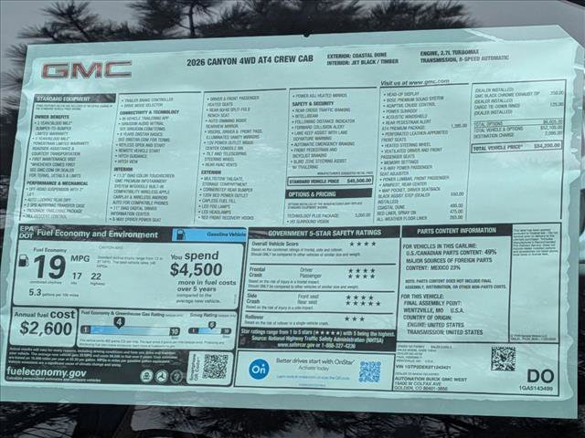 New 2026 GMC Canyon AT4 w/ Technology Plus Package AWD/4WD image 20