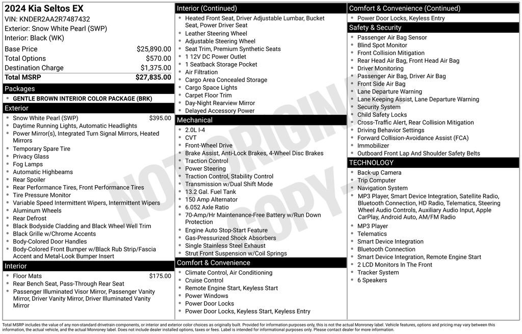 Used 2024 Kia Seltos EX FWD image 15