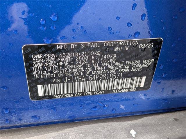 Certified 2023 Subaru WRX Premium AWD/4WD image 24