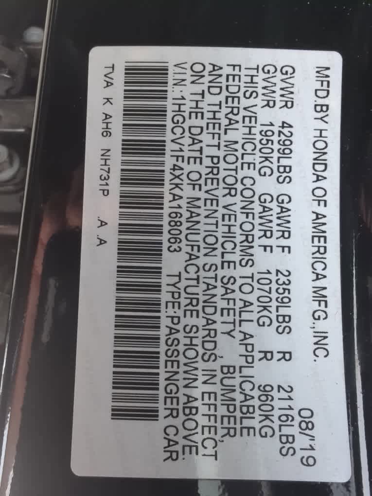 Used 2019 Honda Accord EX image 6