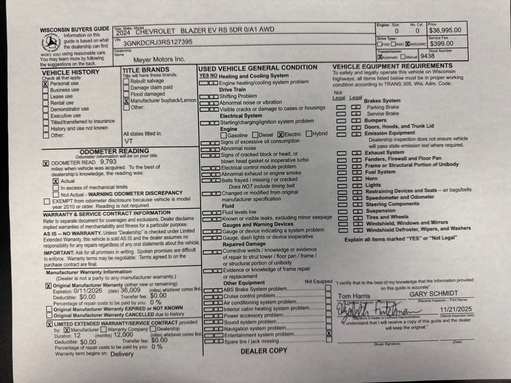 Used 2024 Chevrolet Blazer EV RS image 29