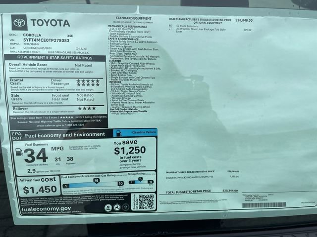 New 2026 Toyota Corolla XSE FWD image 16