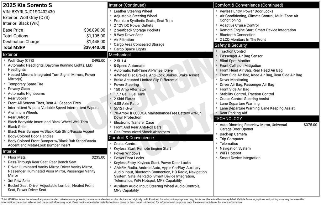 Used 2025 Kia Sorento S image 2