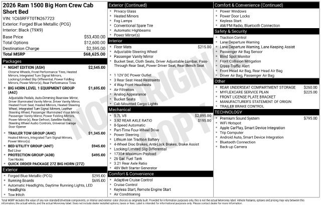 New 2026 RAM 1500 Big Horn w/ Night Edition AWD/4WD image 36