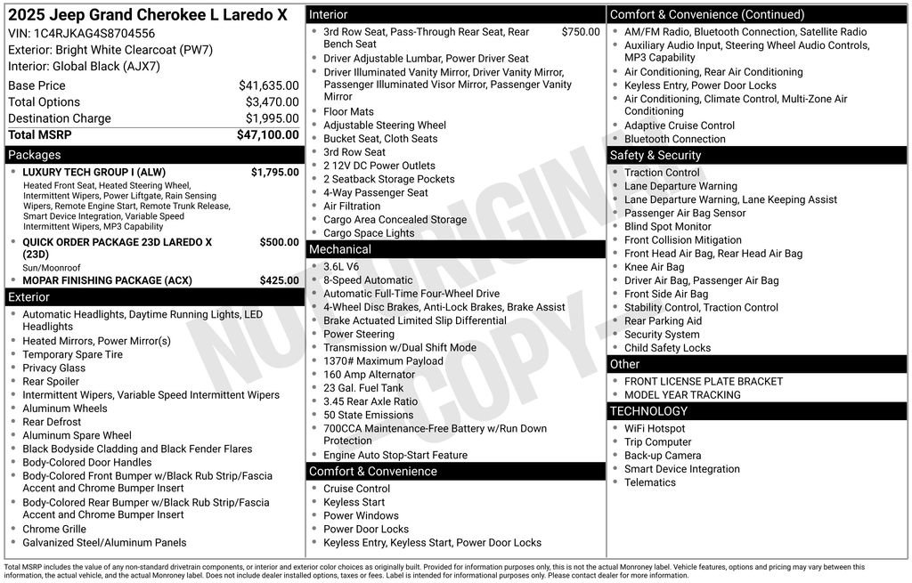 Used 2025 Jeep Grand Cherokee L Laredo w/ Luxury Tech Group I AWD/4WD image 6