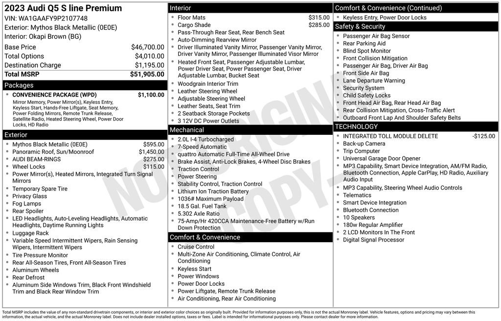 Used 2023 Audi Q5 2.0T Premium w/ Convenience Package AWD/4WD image 15