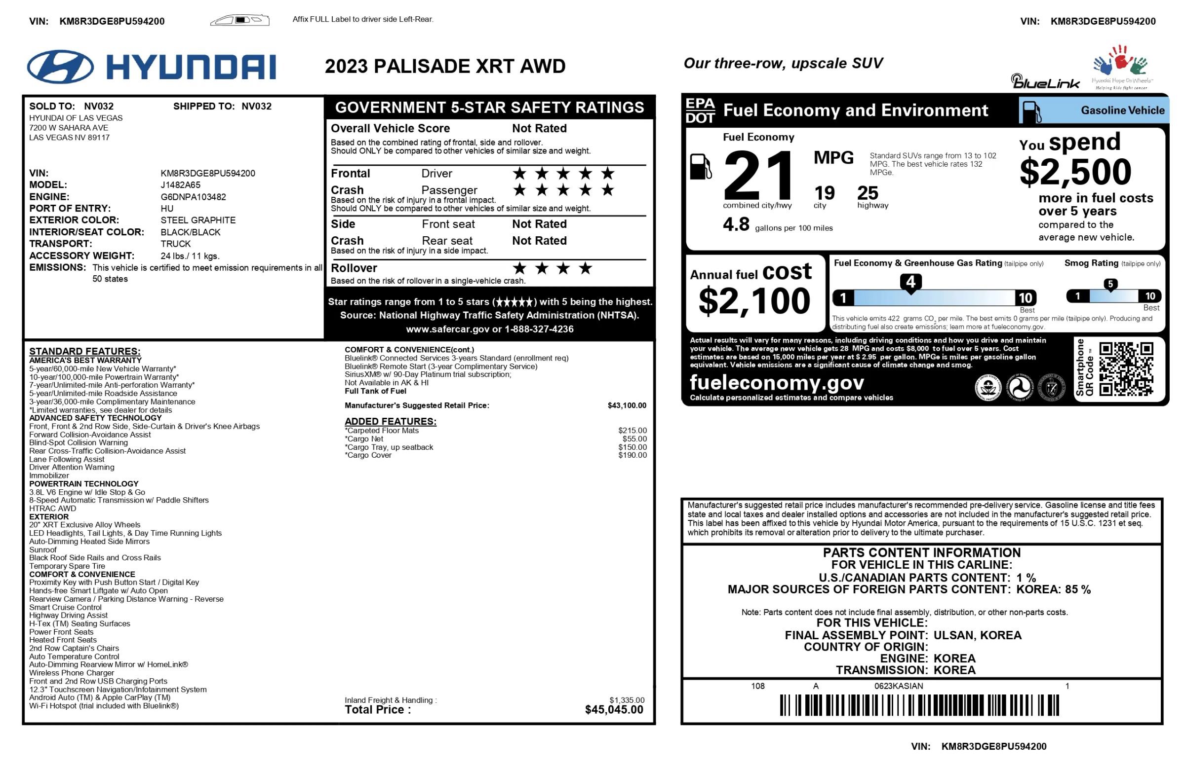 Used 2023 Hyundai Palisade XRT AWD/4WD image 3