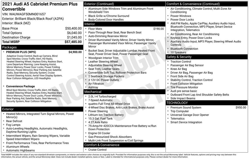 Used 2021 Audi A5 2.0T Premium Plus w/ Premium Plus image 5