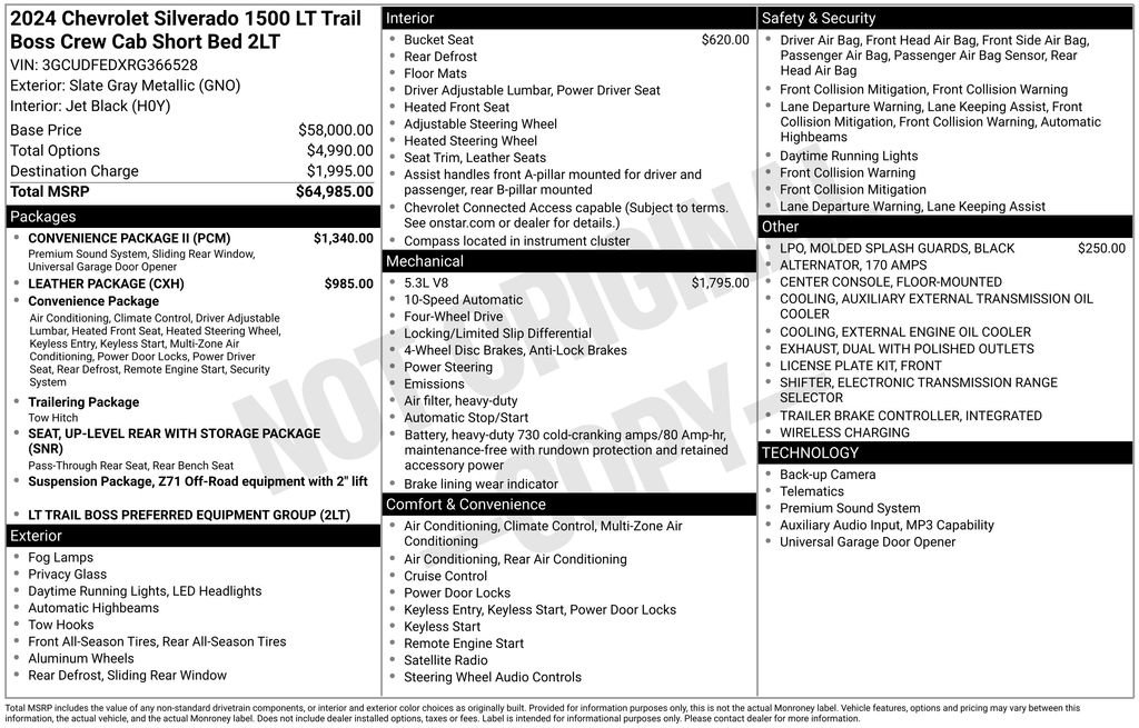 Used 2024 Chevrolet Silverado 1500 LT Trail Boss w/ Convenience Package II AWD/4WD image 7