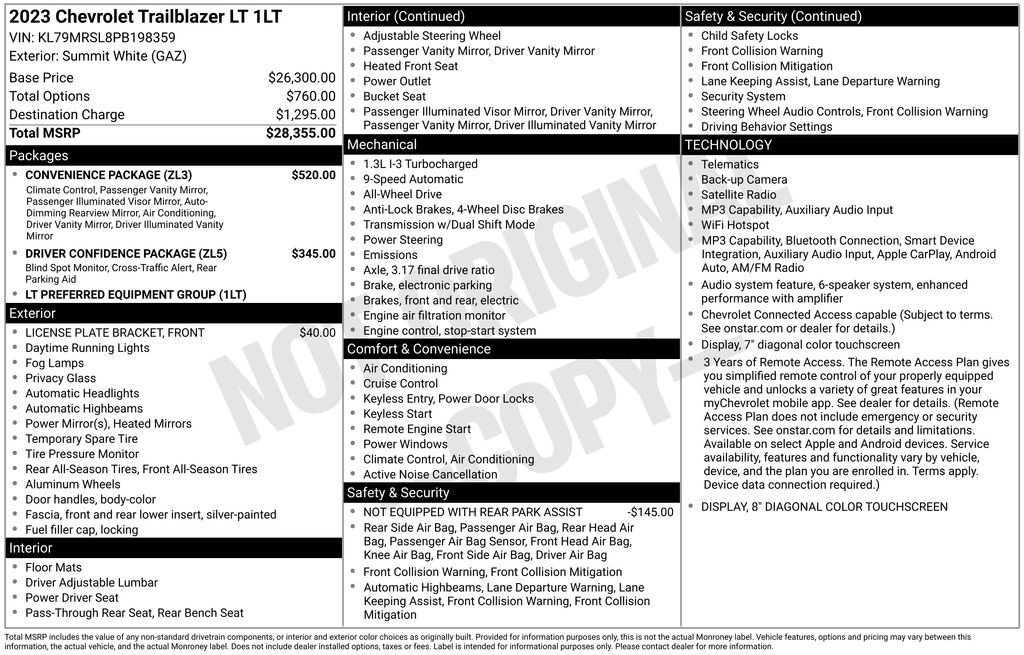 Used 2023 Chevrolet TrailBlazer LT w/ Convenience Package AWD/4WD image 6