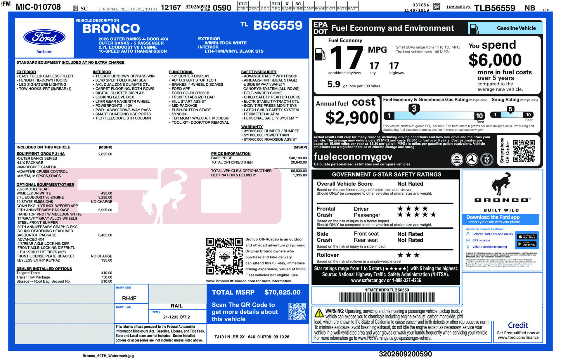 New 2026 Ford Bronco Outer Banks w/ Sasquatch Package AWD/4WD image 29