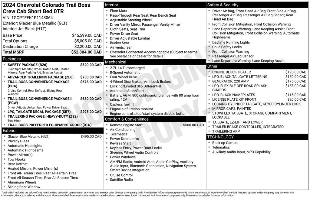 Used 2024 Chevrolet Colorado Trail Boss w/ Safety Package AWD/4WD image 9