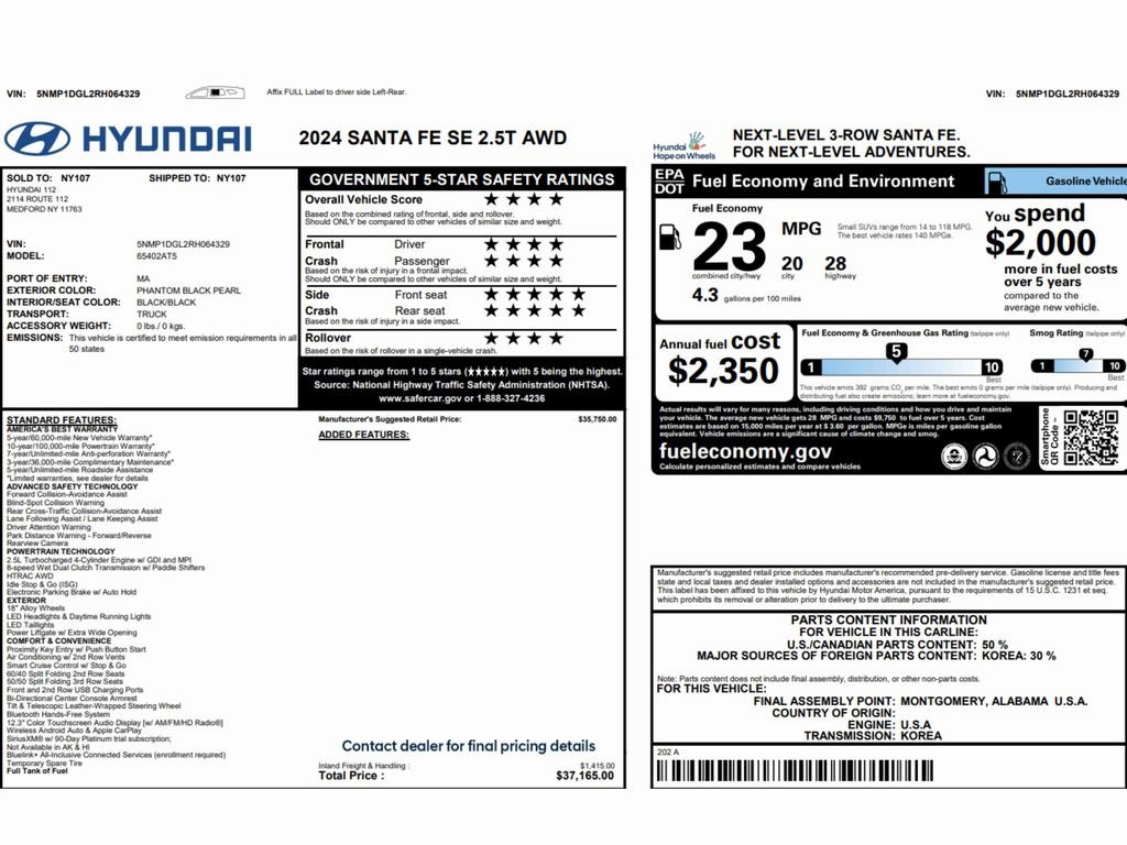 Used 2024 Hyundai Santa Fe SE image 2