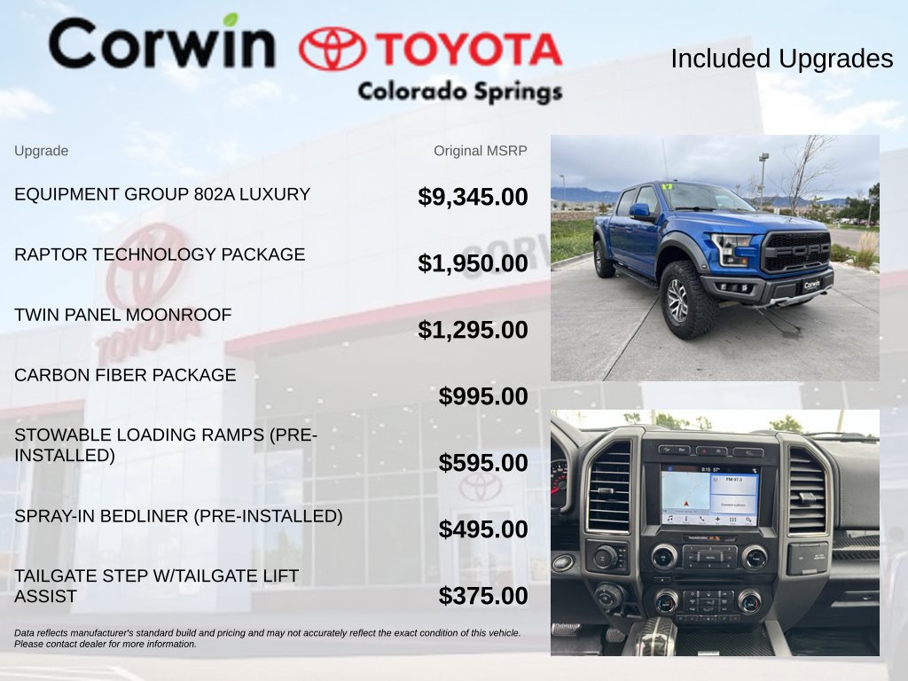 Used 2017 Ford F150 Raptor w/ Equipment Group 802A Luxury AWD/4WD image 4