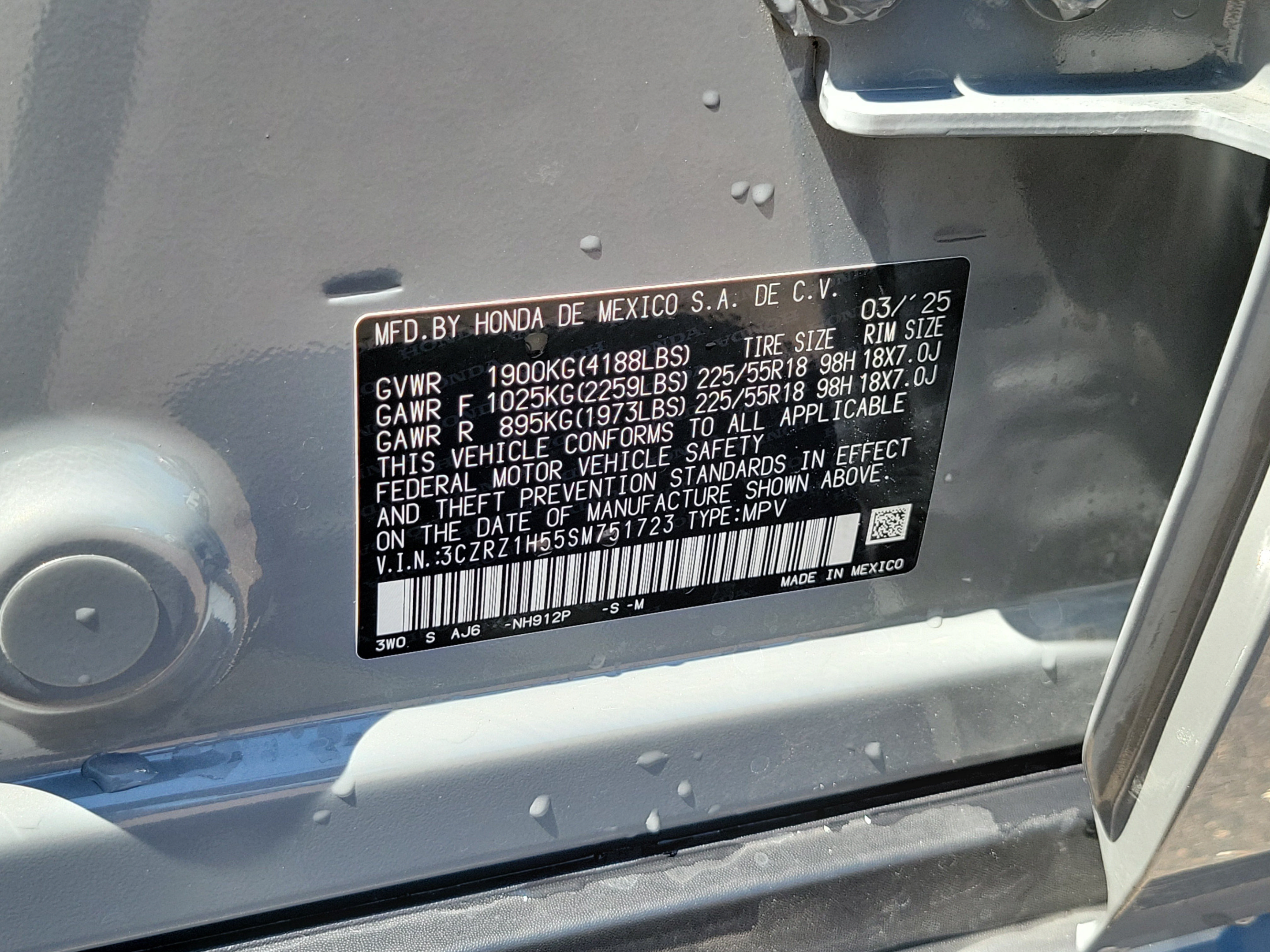 Certified 2025 Honda HR-V Sport image 33