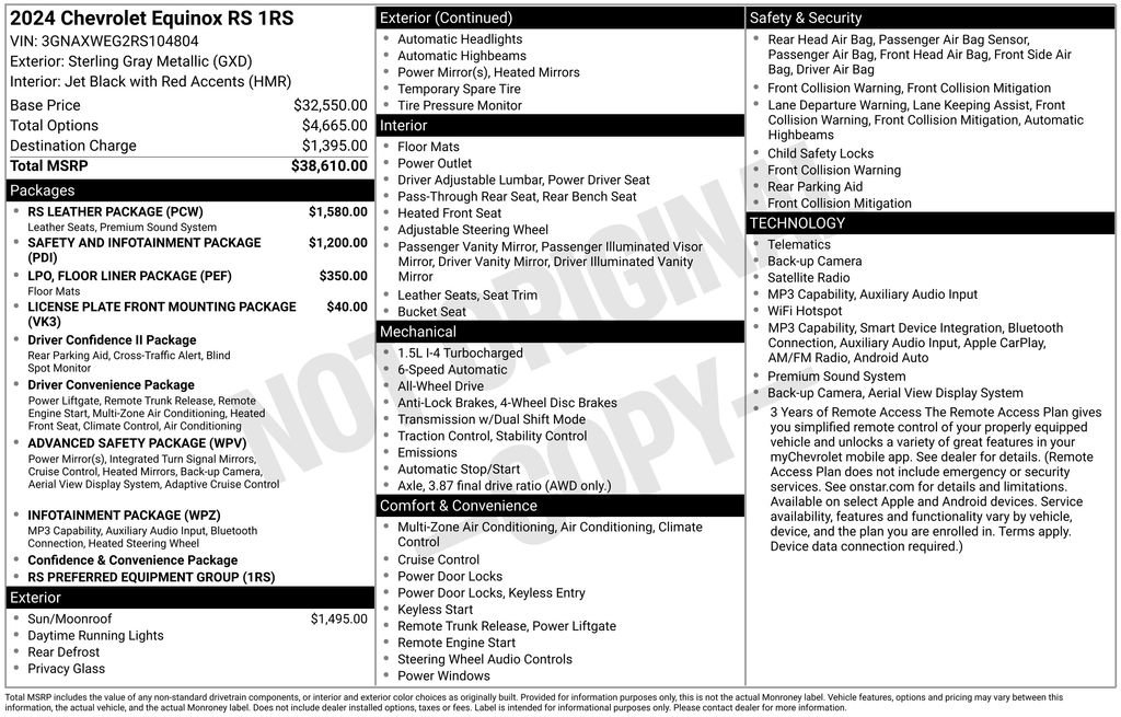 Used 2024 Chevrolet Equinox RS w/ RS Leather Package AWD/4WD image 28