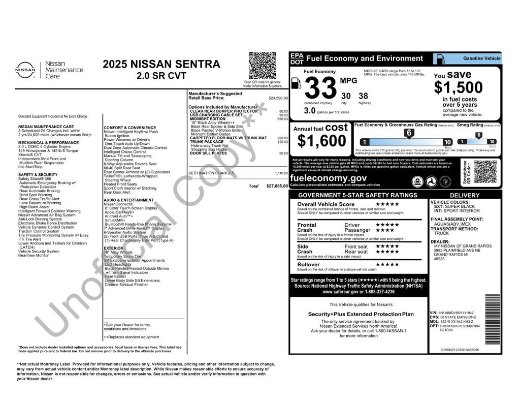 New 2025 Nissan Sentra SR w/ Midnight Edition image 29