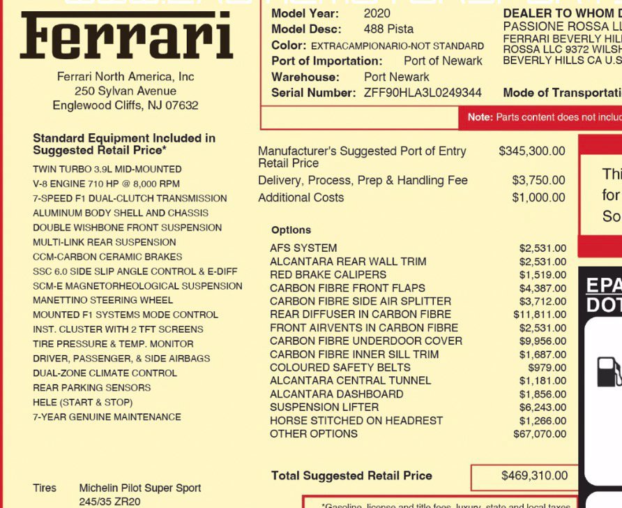 Used 2020 Ferrari 488 Pista Coupe RWD image 5