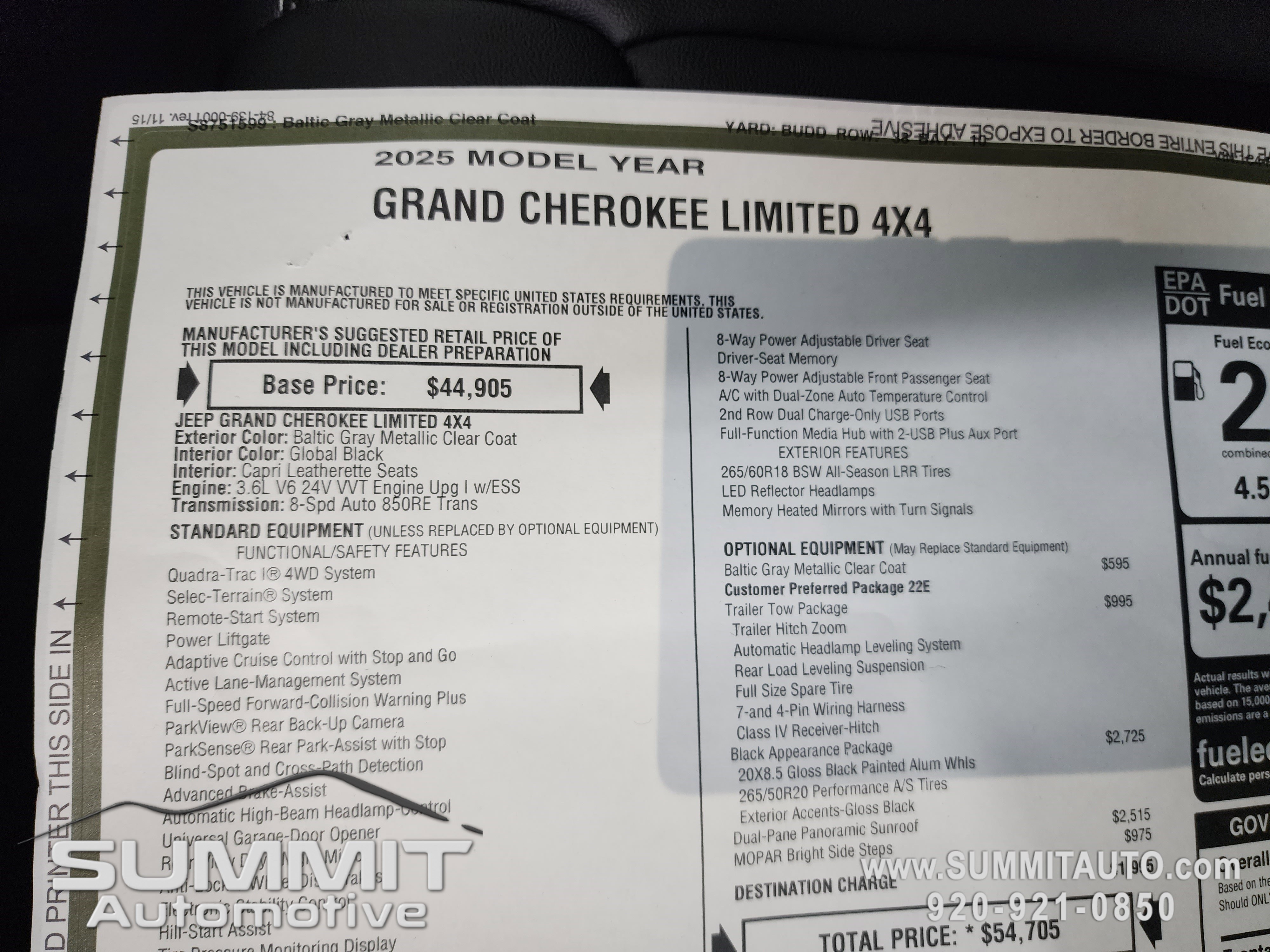 New 2025 Jeep Grand Cherokee Limited w/ Black Appearance Package image 10