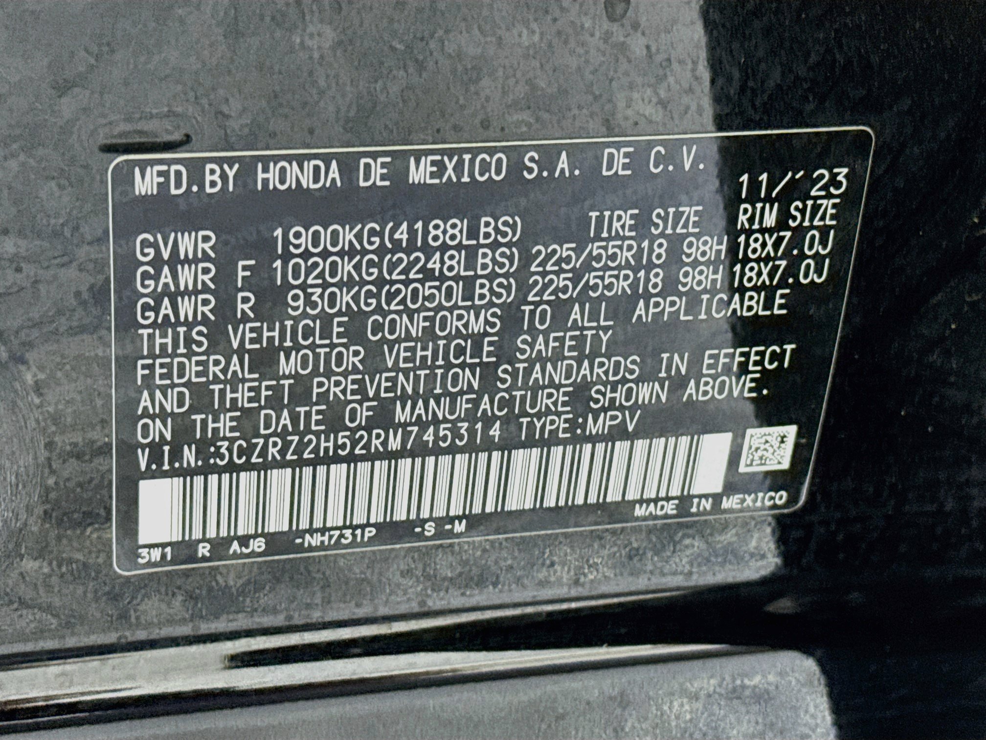 Certified 2024 Honda HR-V Sport image 30